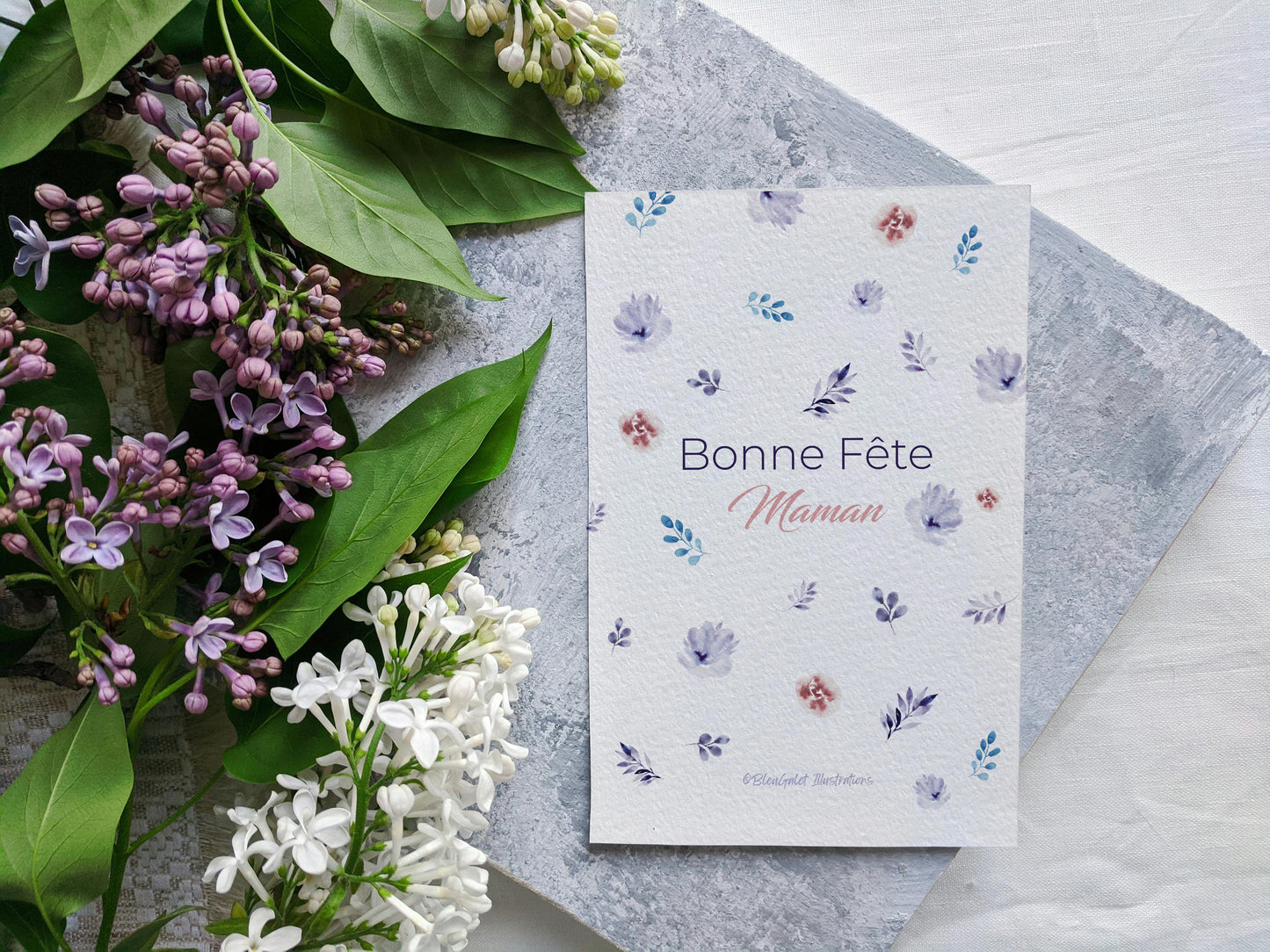 Carte Fête des Mères Bonne Fête Maman – Aquarelle Fleurs Douces