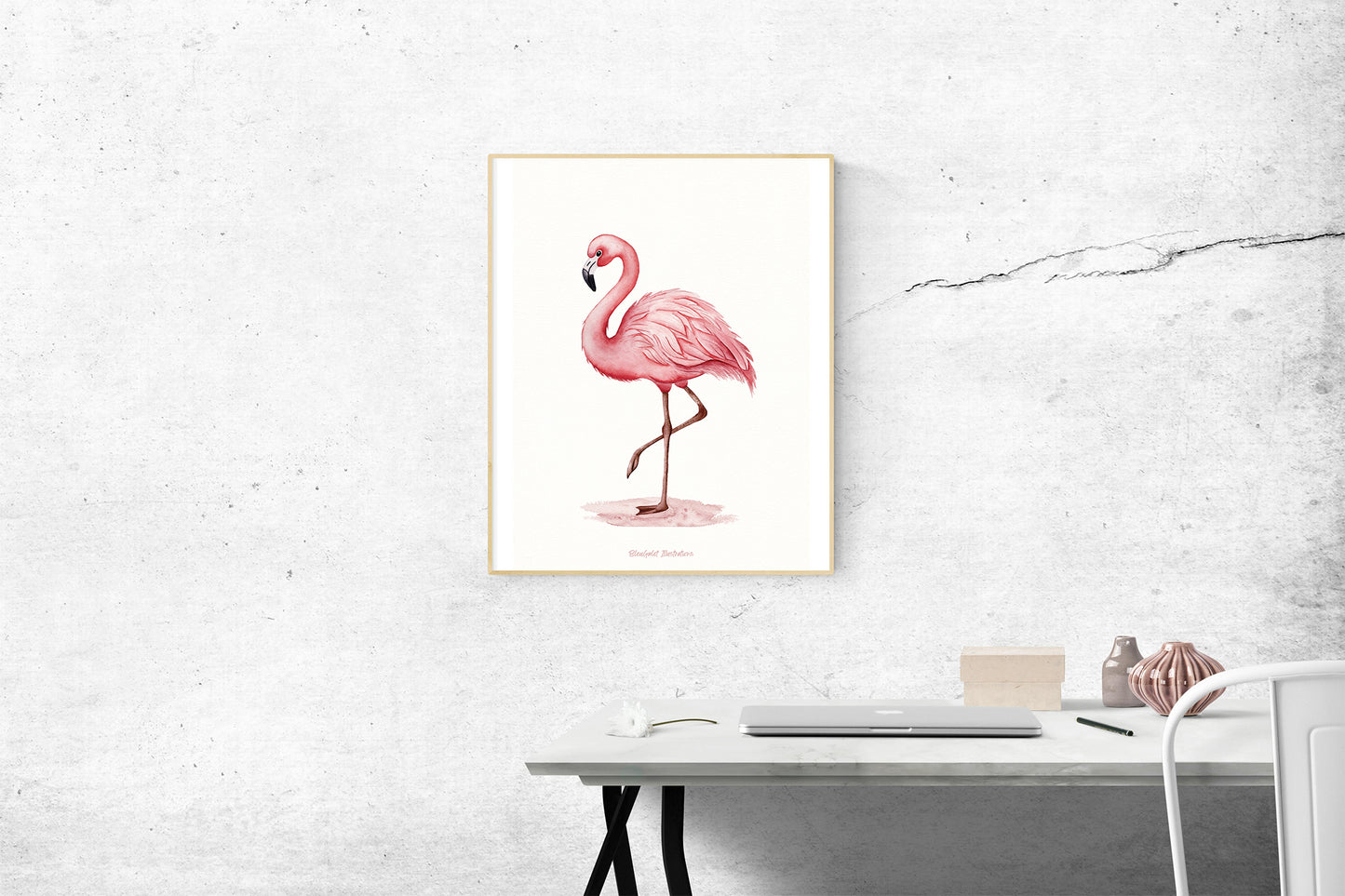 Affiche "Flamant Rose" – Illustration à l’aquarelle (Formats A5, A4, A3)