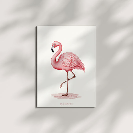 Affiche "Flamant Rose" – Illustration à l’aquarelle (Formats A5, A4, A3)