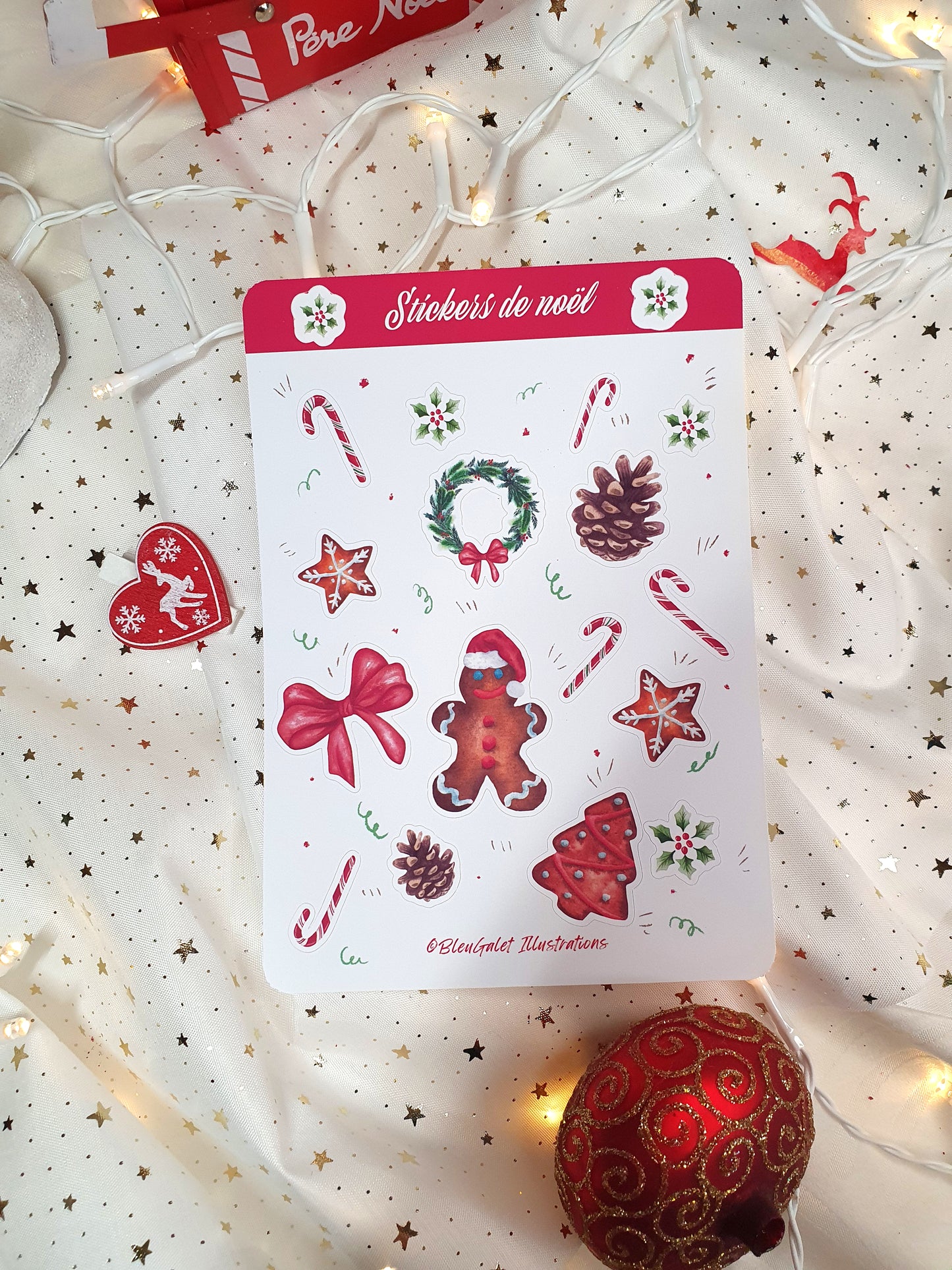 Planche de stickers de Noël