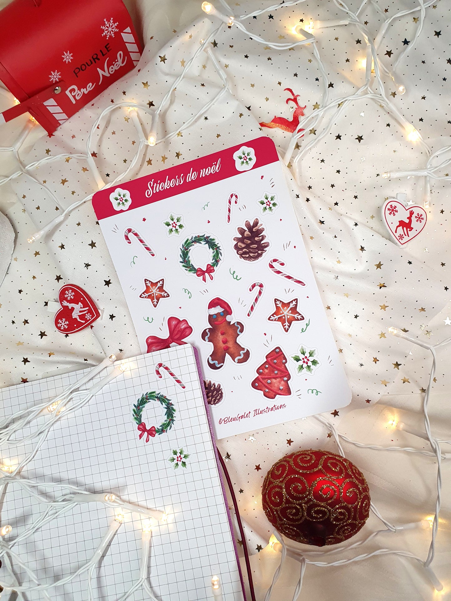 Planche de stickers de Noël